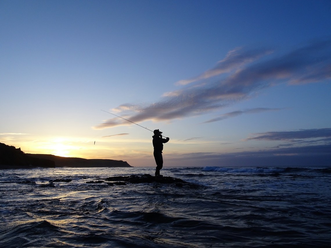 Bass fishing at dawn