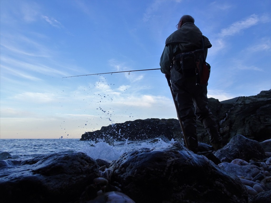 Bass fishing in Devon