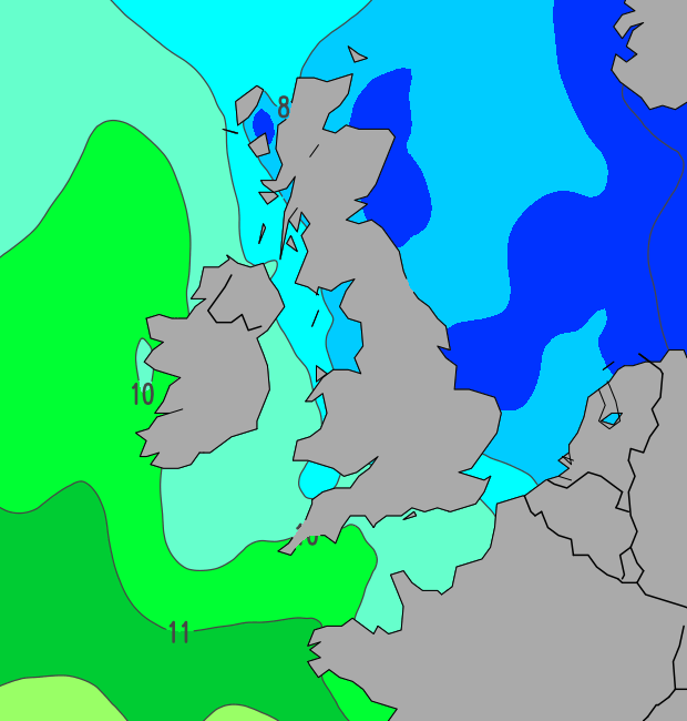 current UK sea temperature