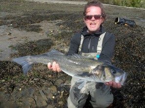 Massive lure caught bass with Marc Cowling guide